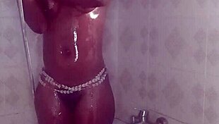 crazybitch takes a shower before fucking the biggest nigerian dick from a ghanaian guy