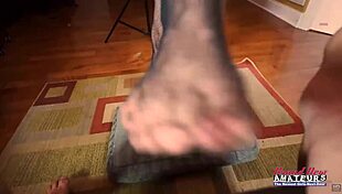 Busty Redhead Lily B Licks Feet And Gives A Deep Bj To Swallow Tasty Cum