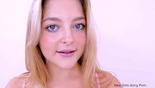 cute 18 blonde gets mouth and deep throat fucked
