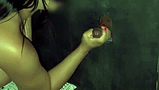 Wife sucking strangers at swing house gloryhole