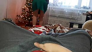 while my stepsister decorated the christmas tree on christmas eve, i masturbated riskily