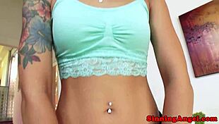 asian pornstar performing deepthroat on a hard dick