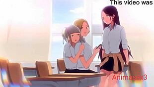 Three girls teach newbie how to use his cock