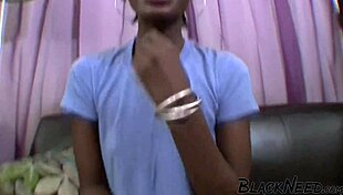 Black amateur strokes white dick