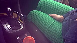 Busty French Stepmom Teases Stepson's Cock in the Car