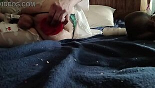 Amateur uses dildo for deep anal penetration