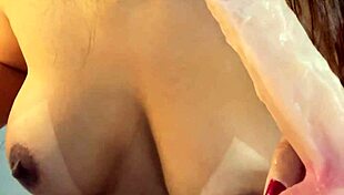 Wife fucks big black cock in hotel, cumming hard on it