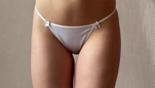 innocent redhead girl strips for you in stockings and panties