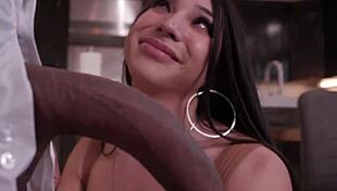 Look at these two horny shemales seducing a black dude in a wild threesome!