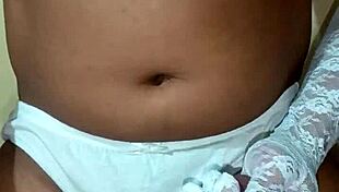 Ladyboy Shemale Feels Erotic In White Panty Bra