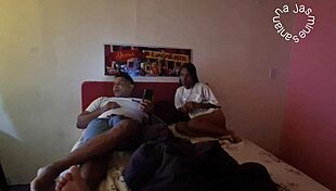 Latina teen eagerly wants to give her ass wearing team shirt. Voyeur pov captures the scene.