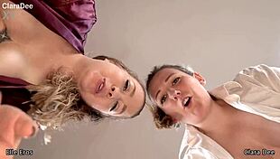 Oh wow, sissy dress-up spitroast with Clara Dee and Elle Eros! 😍