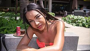 Sindy Models Her Orange Swimsuit