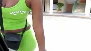 Dominican amateur with big booty first video in the hood