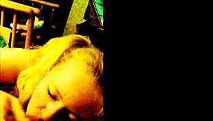 big tits blonde tempts with blowjobs and handjobs