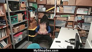 teen in costume tries to trick guard but gets caught and fucked