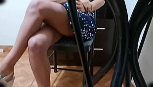 I watch my stepsister in white panties spreading legs