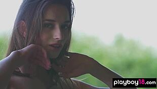 eastern european teen 18+ hottie gloria sol stripping and posing naked outdoor