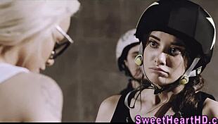 Lesbian Teens in Locker Room Eating Out Each Other with Fingering and Masturbation