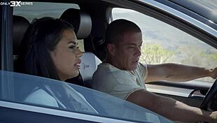 cock stakeout with chloe lamour, cum on tits outdoor