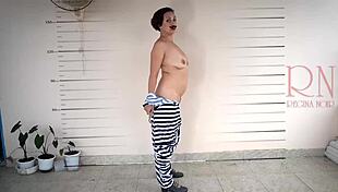 Look at this prisoner undressing on camera in the prison