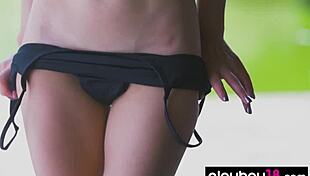 eastern european teen 18+ hottie gloria sol stripping and posing naked outdoor