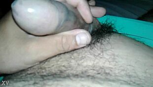 Small Dick In Condom During Solo Cock Play.