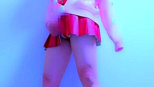 crossdressing secretary in corset and fishnets