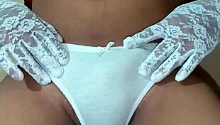 Ladyboy Shemale Feels Erotic In White Panty Bra