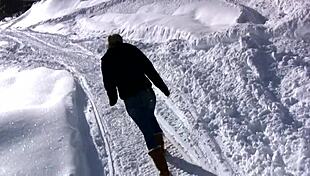 On Ski Vacation, I Strip And Pee In Snow.