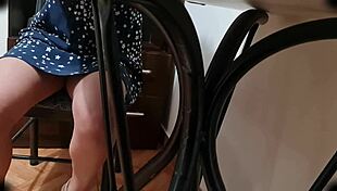 I watch my stepsister in white panties spreading legs