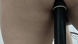 Girl Rams Pole Into Ass!