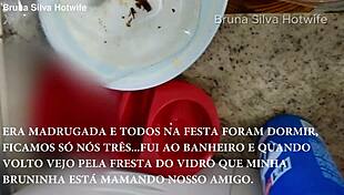 bruna silva hotwife fucks friend after party, cums inside