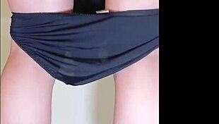 Maid in uniform polishes my cock with her tongue.