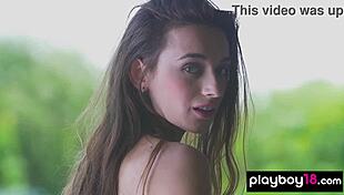 eastern european teen 18+ hottie gloria sol stripping and posing naked outdoor