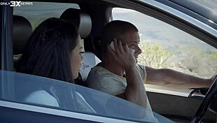 cock stakeout with chloe lamour, cum on tits outdoor