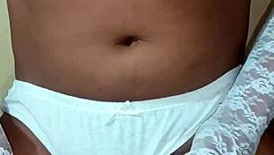 Ladyboy Shemale Feels Erotic In White Panty Bra