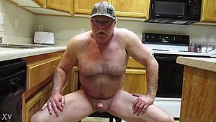 Naked and Hard in the Kitchen Chair