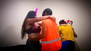 halloween party turns into orgy, old man fucks teen girls until they cum hard