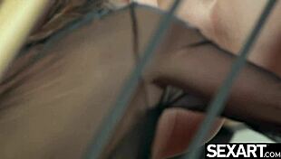 stunning blonde and gorgeous brunette get wild in intense lesbian action