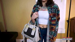 does inked skinny hottie rihanna dildo fuck her sweet wet pussy and give a bj?