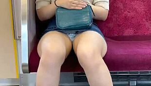 chinese woman reveals panties on the train