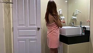 Stepbrother Films Another Round Of Sex With Stepsister In The Bathroom