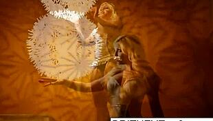 Retro tease or solo play? This sexy blonde chooses both