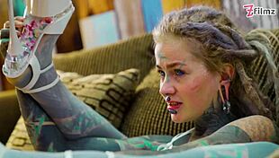 Tattoo Girl Solo Anal Play With Big Dildo In Sexy Fishnets High Heels Stockings