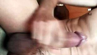 Attractive guy indulging in solo activity in hotel room with intense stroking and teasing