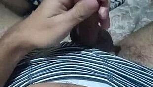 Brazilian brunette masturbates and cums talking dirty in bedroom