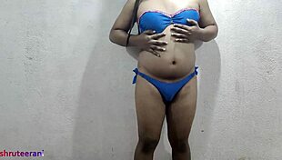 i'm crossdressing in blue bikini part 1 as an indian shemale