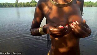 Hot Skinny African Village Girl WALKS Naked In Her Village, Probably LOOKING For Some Dick