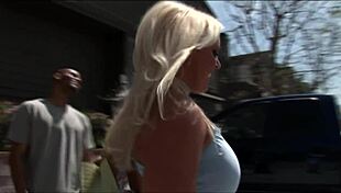 your busty step mom chases black cock outdoors